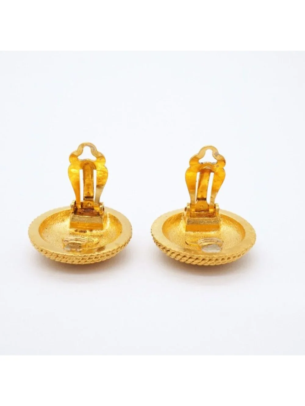 Chanel Earrings Vintage CC Logo Round